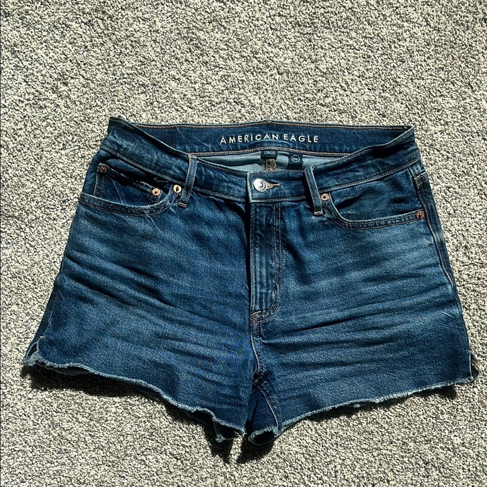 American Eagle Outfitters Blue Jean Strigid Shorts Distressed Cutoff